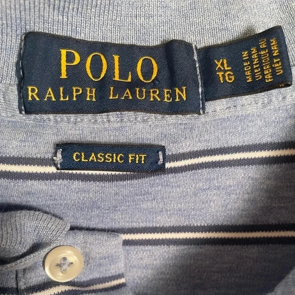 Polo Ralph Lauren Blue Striped Shirt, Size XL Classic fit